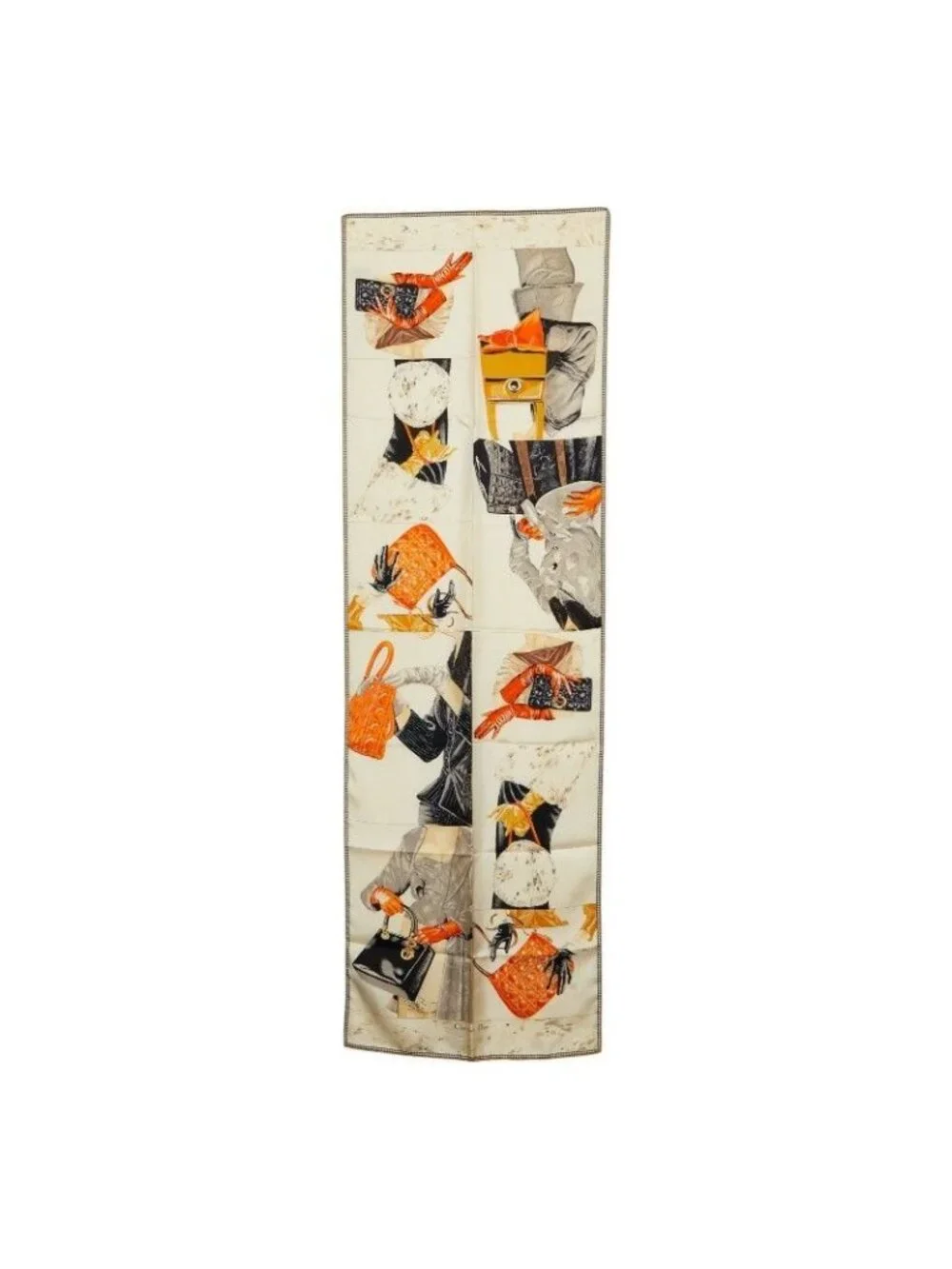Dior Logo Cannage Lady Dior Bag Print Scarf Beige Multicolor Silk